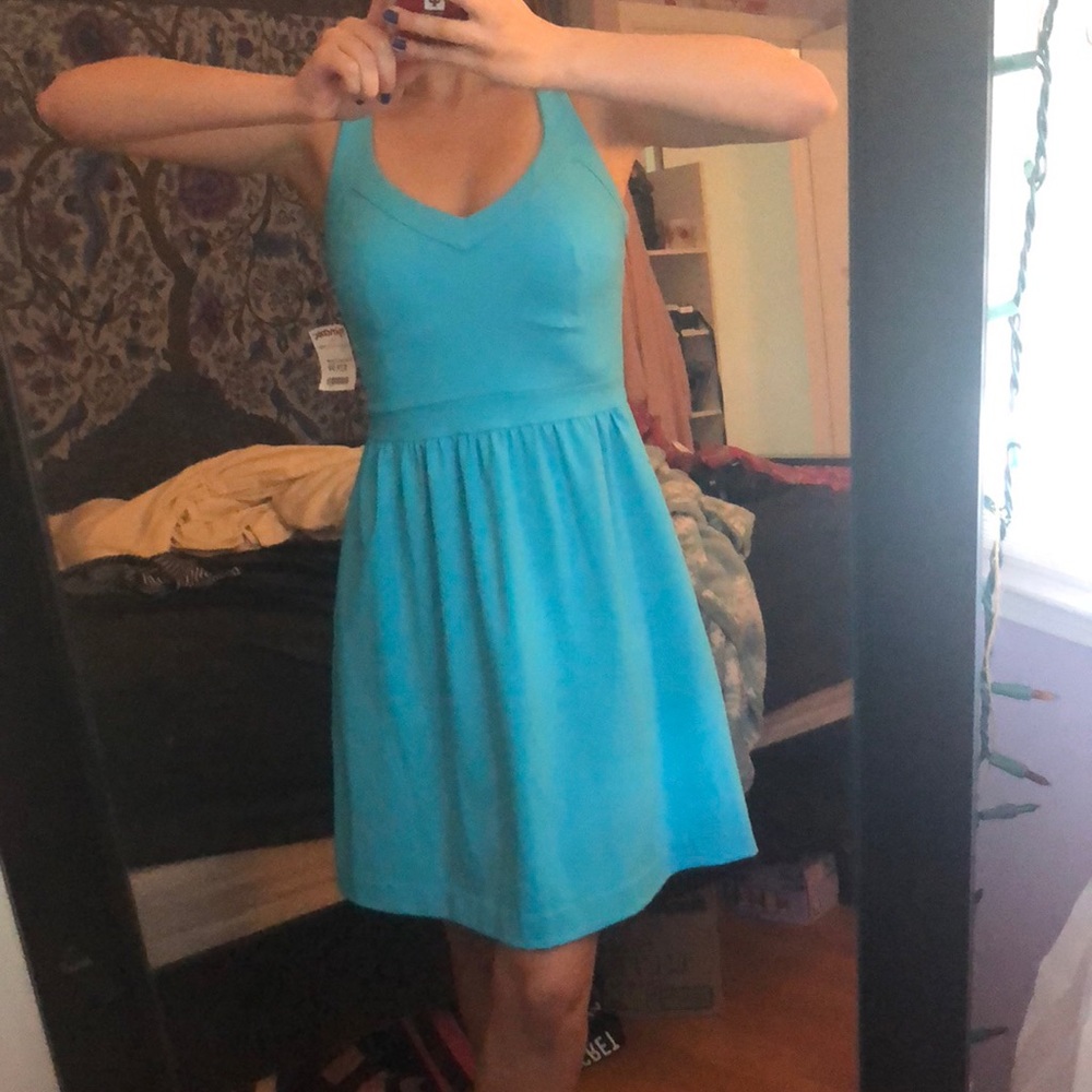 Flattering turquoise dress